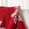 SAFAVIEH Home Collection Holiday Snowflake 50 x 60-inch Red/White Cotton Sofa Chaise Lounge Club Chair Living Room Bedroom Decorative Throw Blanket