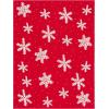 SAFAVIEH Home Collection Holiday Snowflake 50 x 60-inch Red/White Cotton Sofa Chaise Lounge Club Chair Living Room Bedroom Decorative Throw Blanket