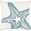 SAFAVIEH Pillow Collection 18-Inch Starfish Pillow, White and Blue, Set of 2(Blue)