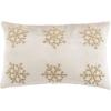 SAFAVIEH Sydnee Snowflake Throw Pillow, 12″x22″, Beige/Gold(Beige / Gold)