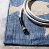 SAFAVIEH Washable Rug Outdoor Courtyard Collection – 2′ x 3’7″, Aqua Blue & Beige, Non-Shedding & Easy Cleaning, Ideal for Patio, Front Door, Entryway, Doormat (CY6012-223)(Blue/Beige)