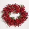 SAFAVIEH Home Collection 30-inch Decorative Artificial Red Berry & Pine Wreath LED Light (Fully Assembled)