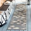 SAFAVIEH Washable Rug Outdoor Courtyard Collection – 2′ x 3’7″, Aqua Blue & Beige, Non-Shedding & Easy Cleaning, Ideal for Patio, Front Door, Entryway, Doormat (CY6012-223)(Dark Grey/Beige)