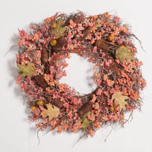 SAFAVIEH Home Collection 26-inch Decorative Artificial Berry, Acorn, Pine Cone & Oak Leaf Wreath (Fully Assembled)