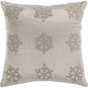 SAFAVIEH Sydnee Snowflake Throw Pillow, 12″x22″, Beige/Gold(Beige / Silver)