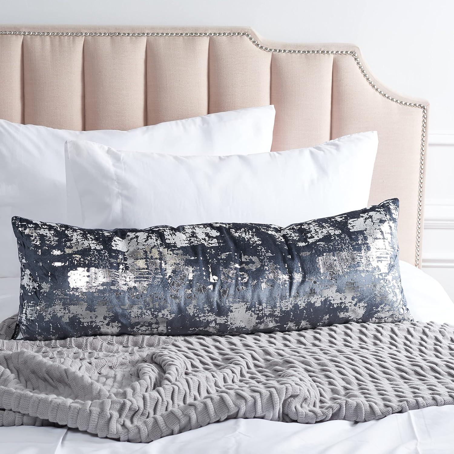 image:imageEdmee Metallic PillowBlueSilver