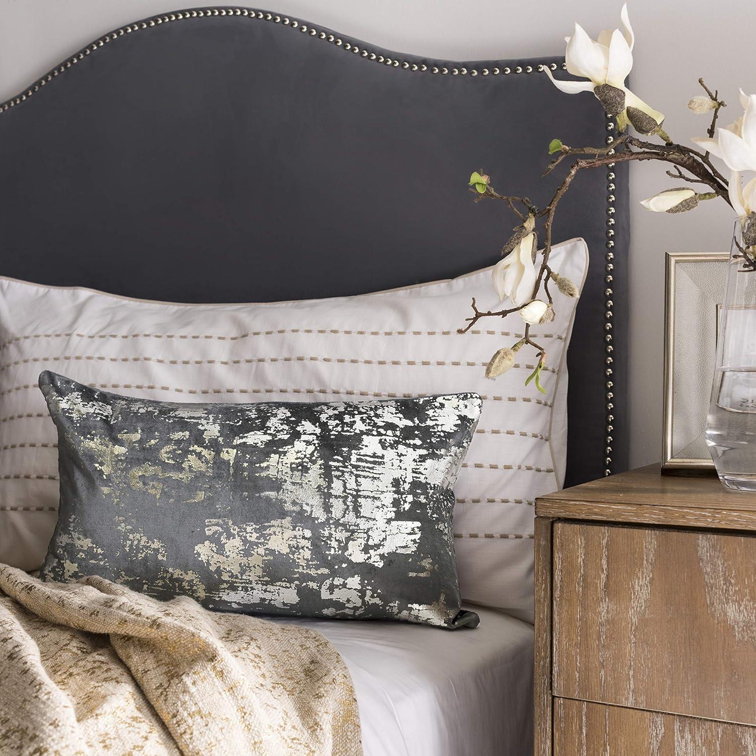 image:imageEdmee Metallic PillowBlueSilver