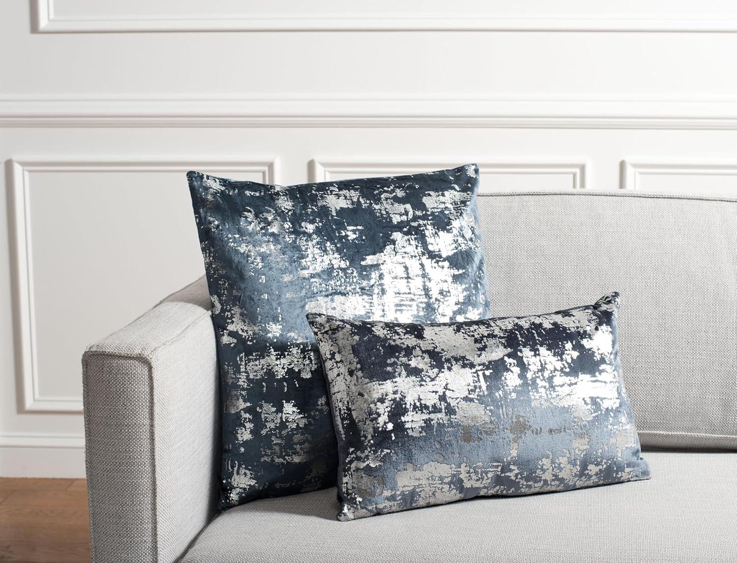 image:imageEdmee Metallic PillowBlueSilver