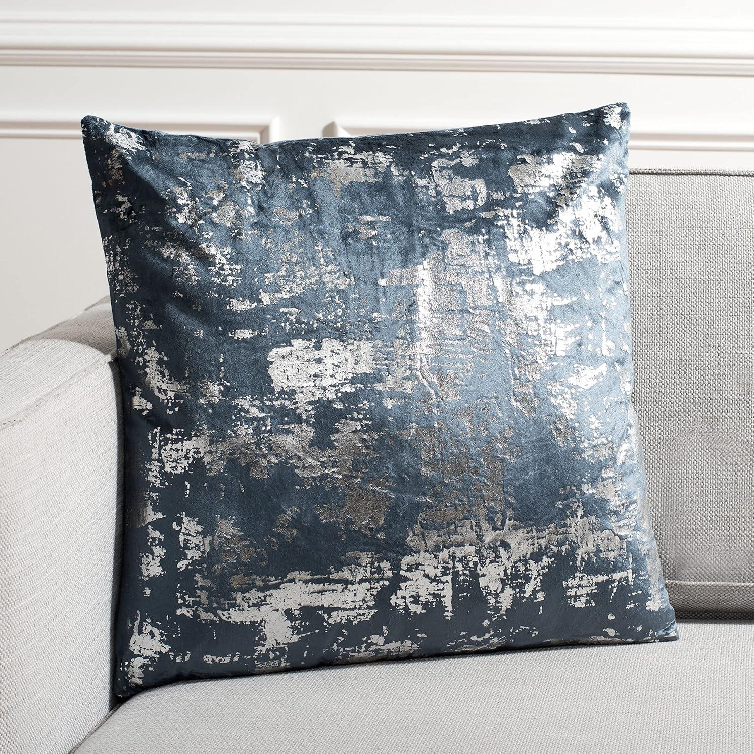 image:imageEdmee Metallic PillowBlueSilver