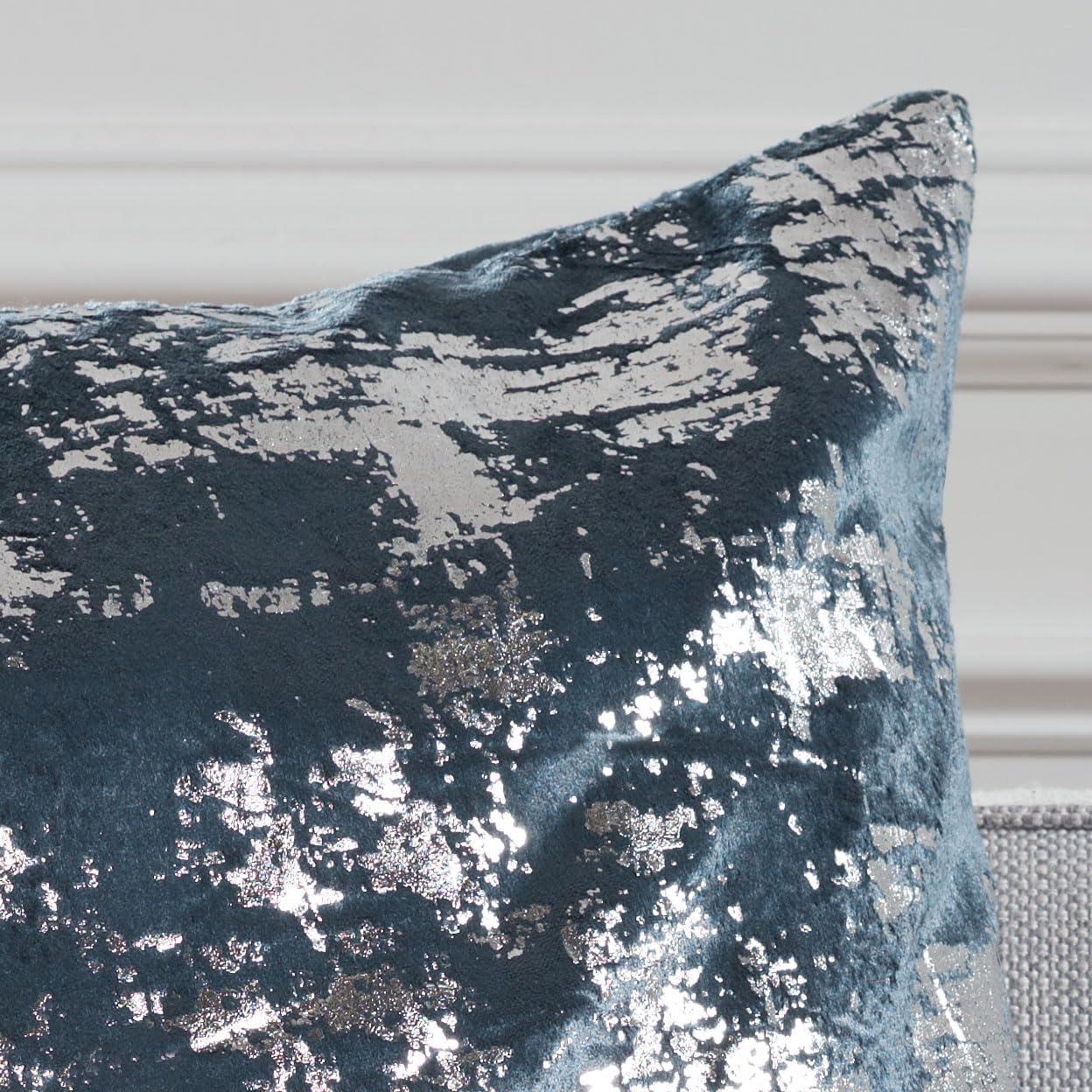 image:imageEdmee Metallic PillowBlueSilver