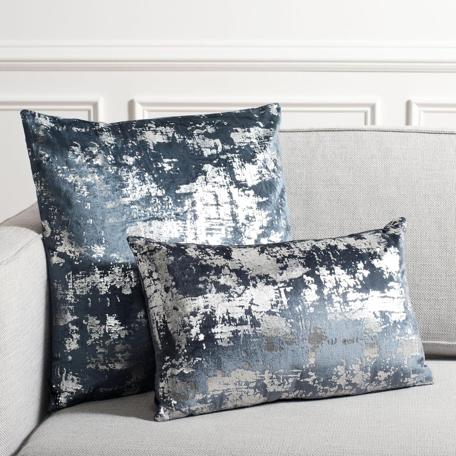 image:imageEdmee Metallic PillowBlueSilver