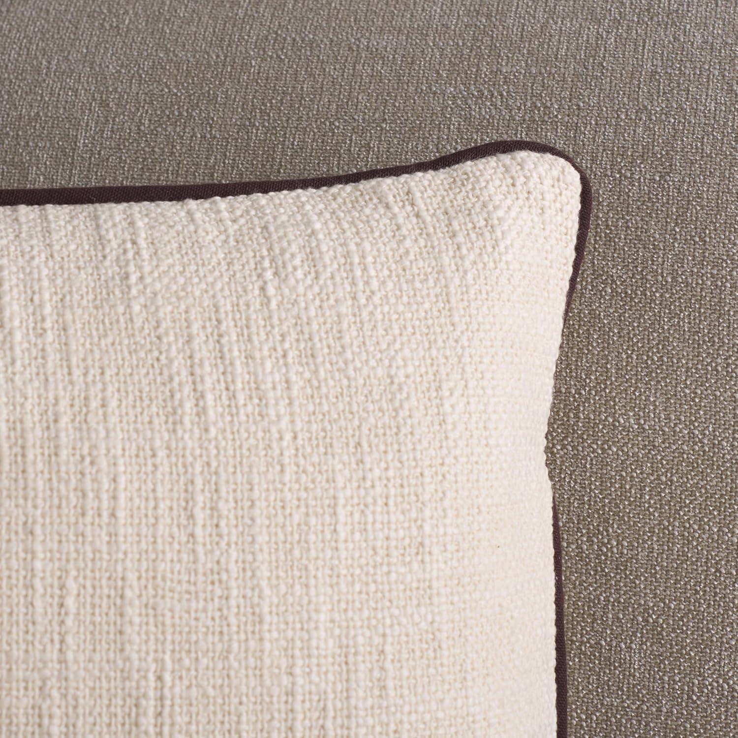 image:imageSAFAVIEH DANI 18 X 18 TaupeBrown Cotton Throw PillowIvoryBrown