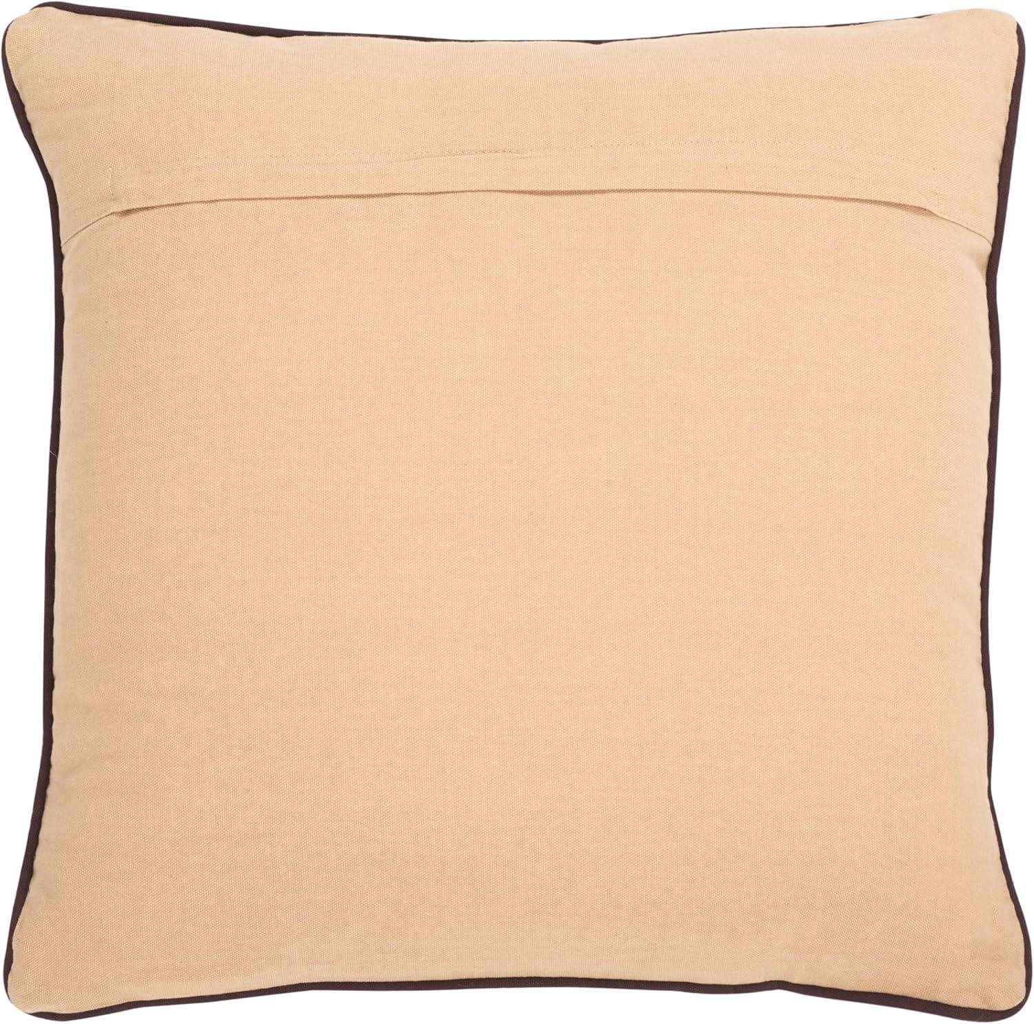 image:imageSAFAVIEH DANI 18 X 18 TaupeBrown Cotton Throw PillowTaupeBrown