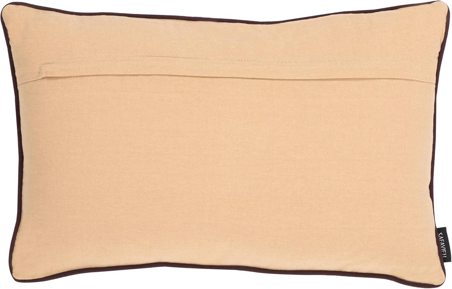 image:imageSAFAVIEH DANI 18 X 18 TaupeBrown Cotton Throw PillowTaupeBrown