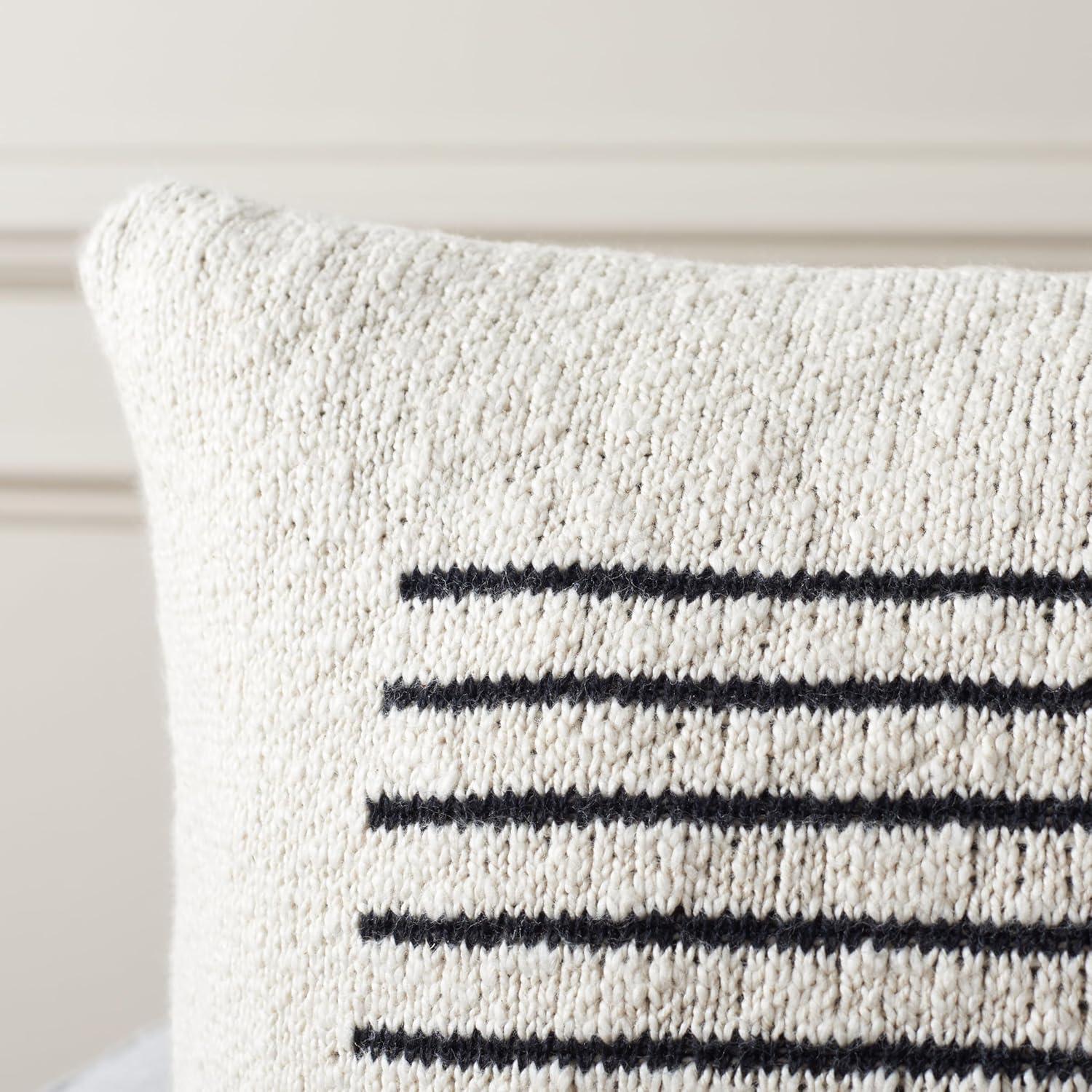 image:imageSAFAVIEH Faye 12x20 Lumbar Pillow IvoryBlack