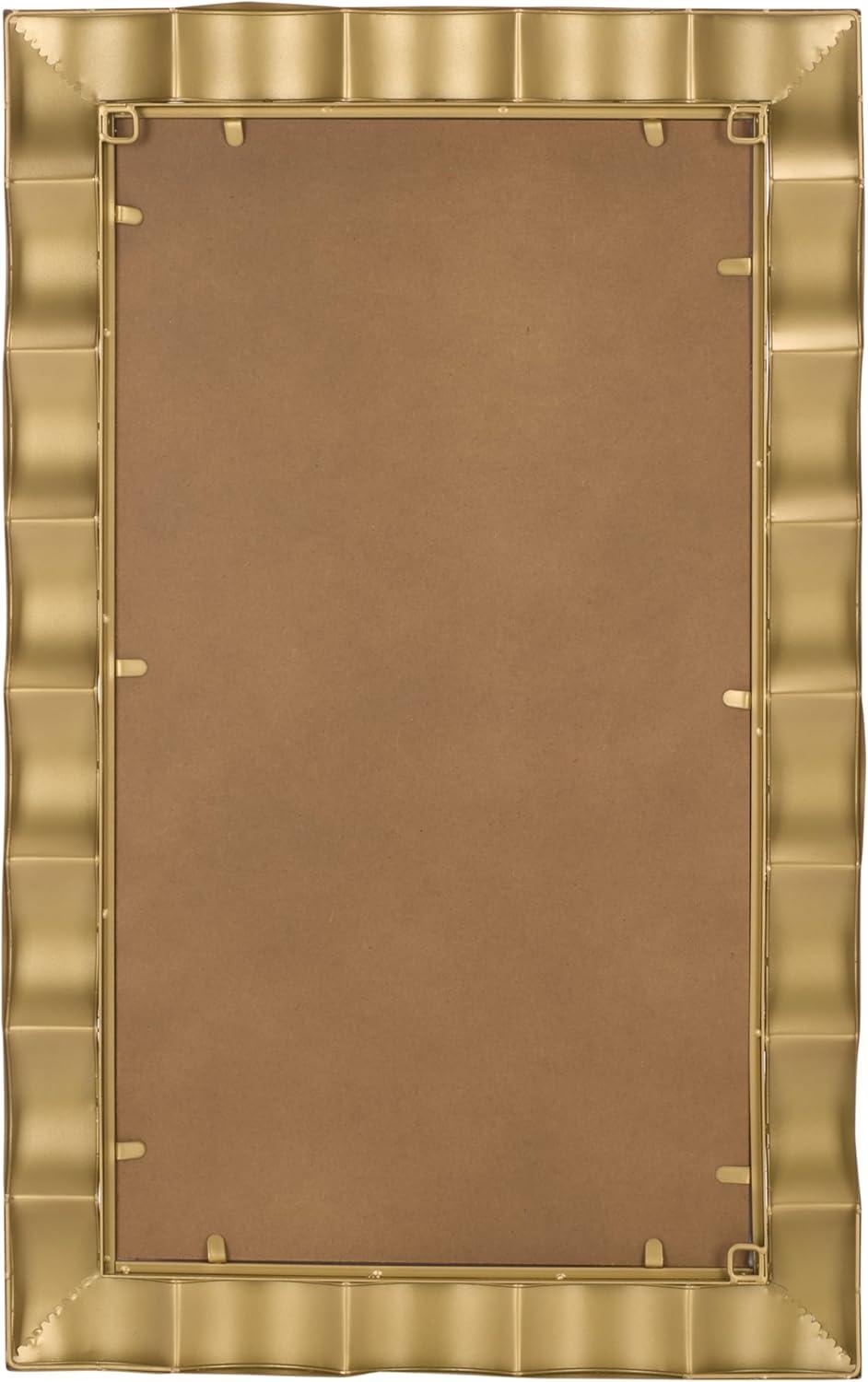image:imageSAFAVIEH Home Collection Nira Gold Rectangular Wall Mirror Sculpted Frame Decorative Accent MRR9035AGold