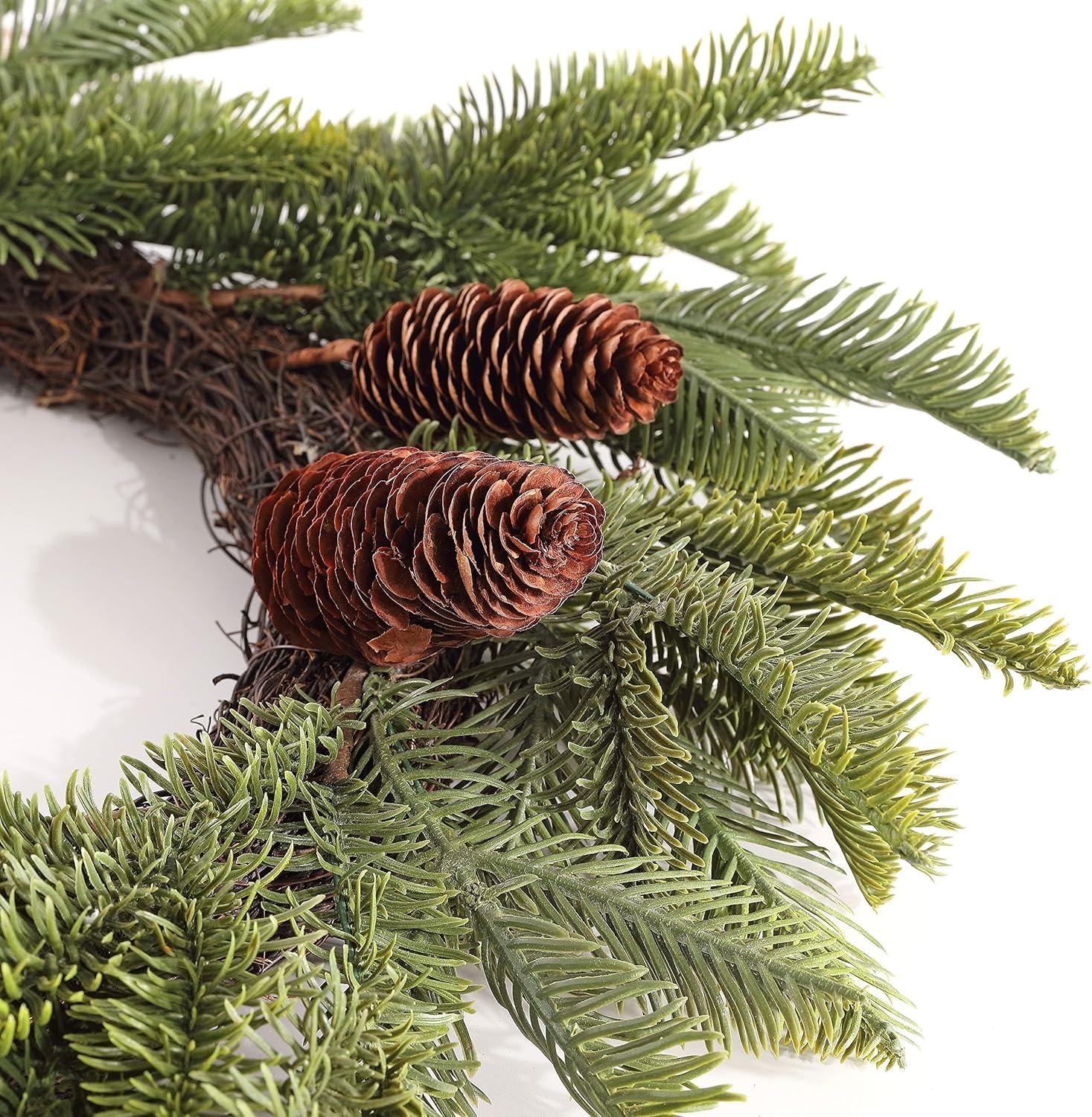 image:imageSAFAVIEH Home Collection 21inch Decorative Artificial Pine amp Olive Leaf Wreath Fully Assembled