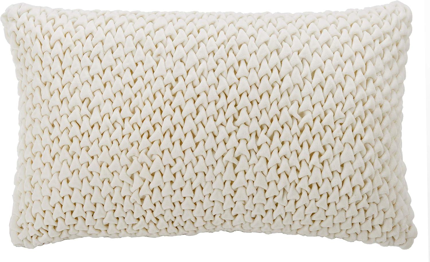 image:imageSAFAVIEH Home Collection Abella Cream 18inch Square Decorative Accent Throw Pillow with InsertCreme