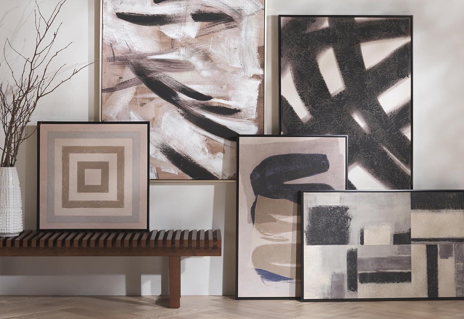 image:imageSAFAVIEH Home Collection Blurred Lines Modern Contemporary 24 x 36inch Framed Wall Art Decor