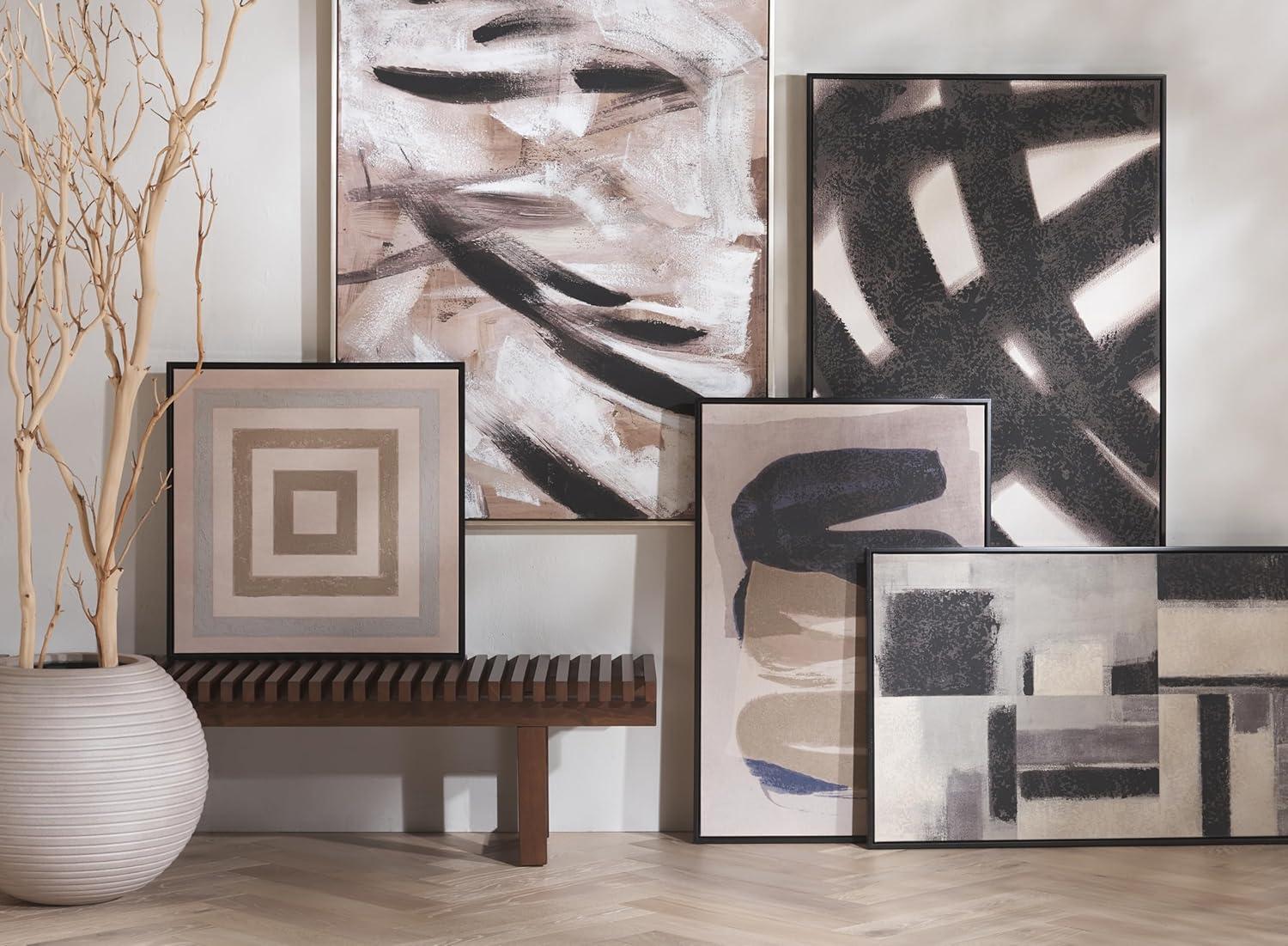 image:imageSAFAVIEH Home Collection Blurred Lines Modern Contemporary 24 x 36inch Framed Wall Art Decor