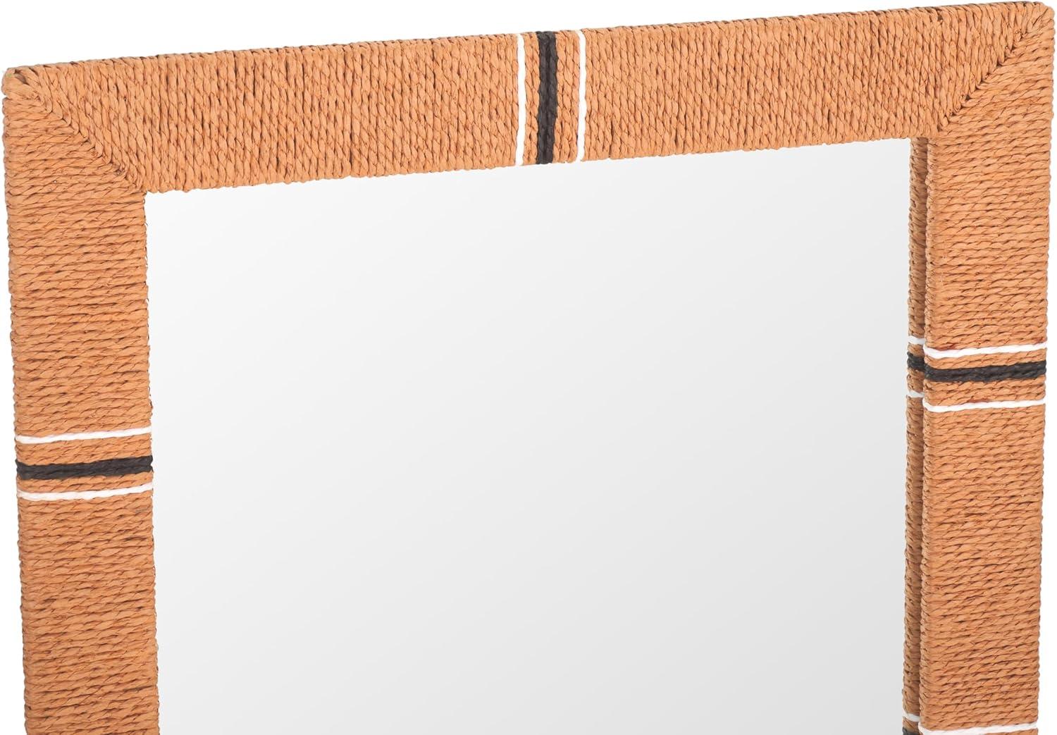 image:imageSAFAVIEH Home Collection Boho Salra Natural amp Black 24 x 36inch Rectangular Mirror