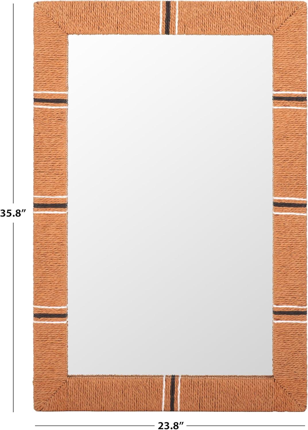 image:imageSAFAVIEH Home Collection Boho Salra Natural amp Black 24 x 36inch Rectangular Mirror