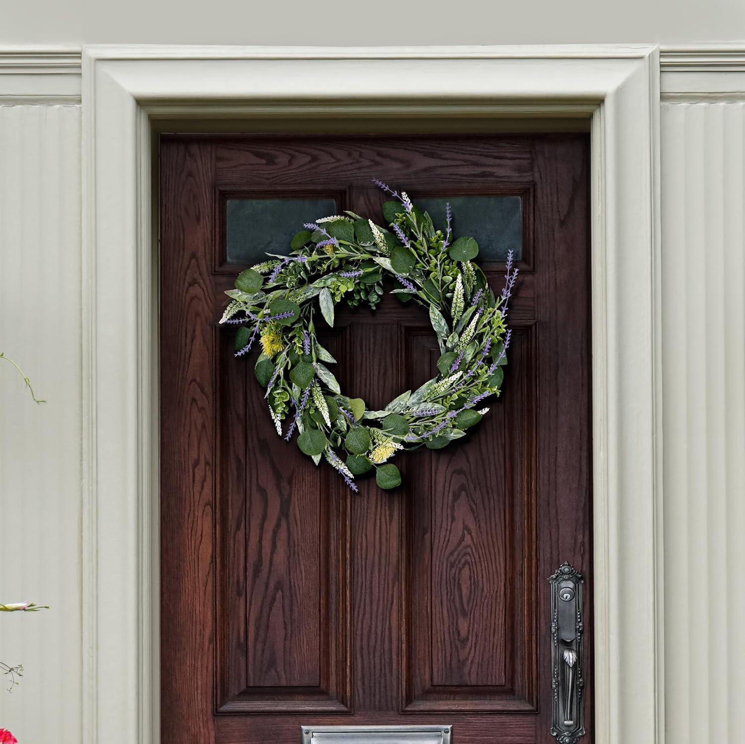 image:imageSAFAVIEH Home Collection Faux Artificial 22inch Eucalyptus amp Fennel Decorative Wreath