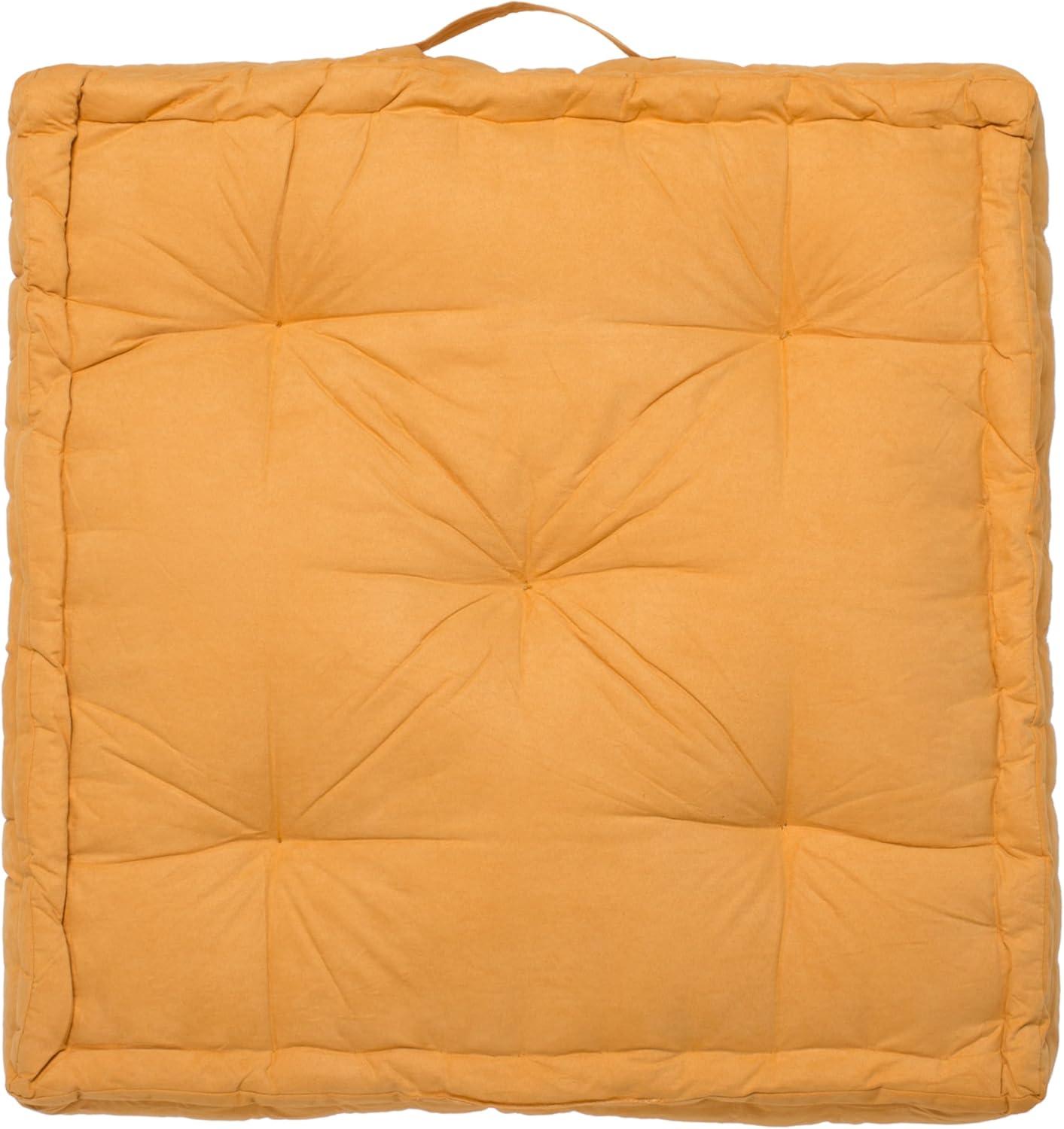 image:imageSAFAVIEH Home Collection Gardenia Champagne Tufted 18inch Square Floor Pillow with Insert for Living Room Meditation Sofa Extra SeatingGinger