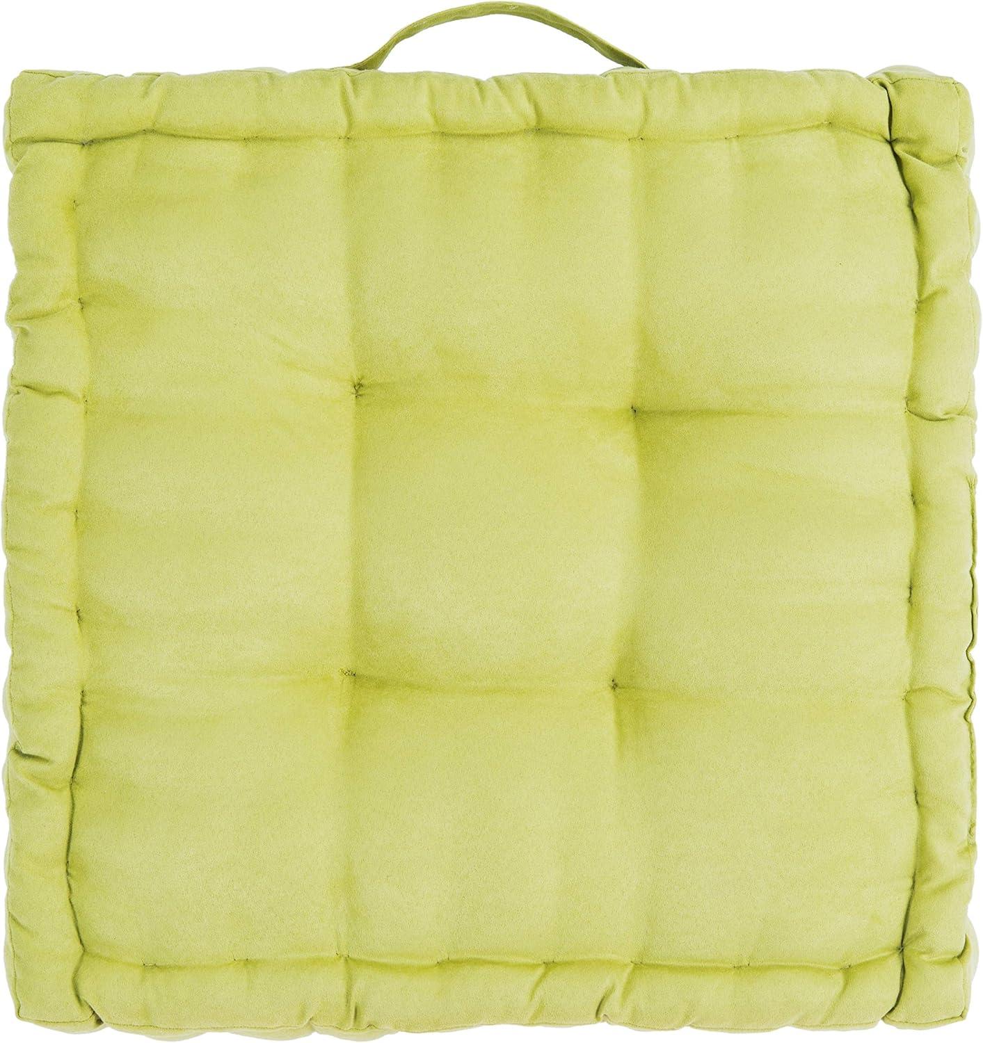 image:imageSAFAVIEH Home Collection Gardenia Champagne Tufted 18inch Square Floor Pillow with Insert for Living Room Meditation Sofa Extra SeatingLight Green
