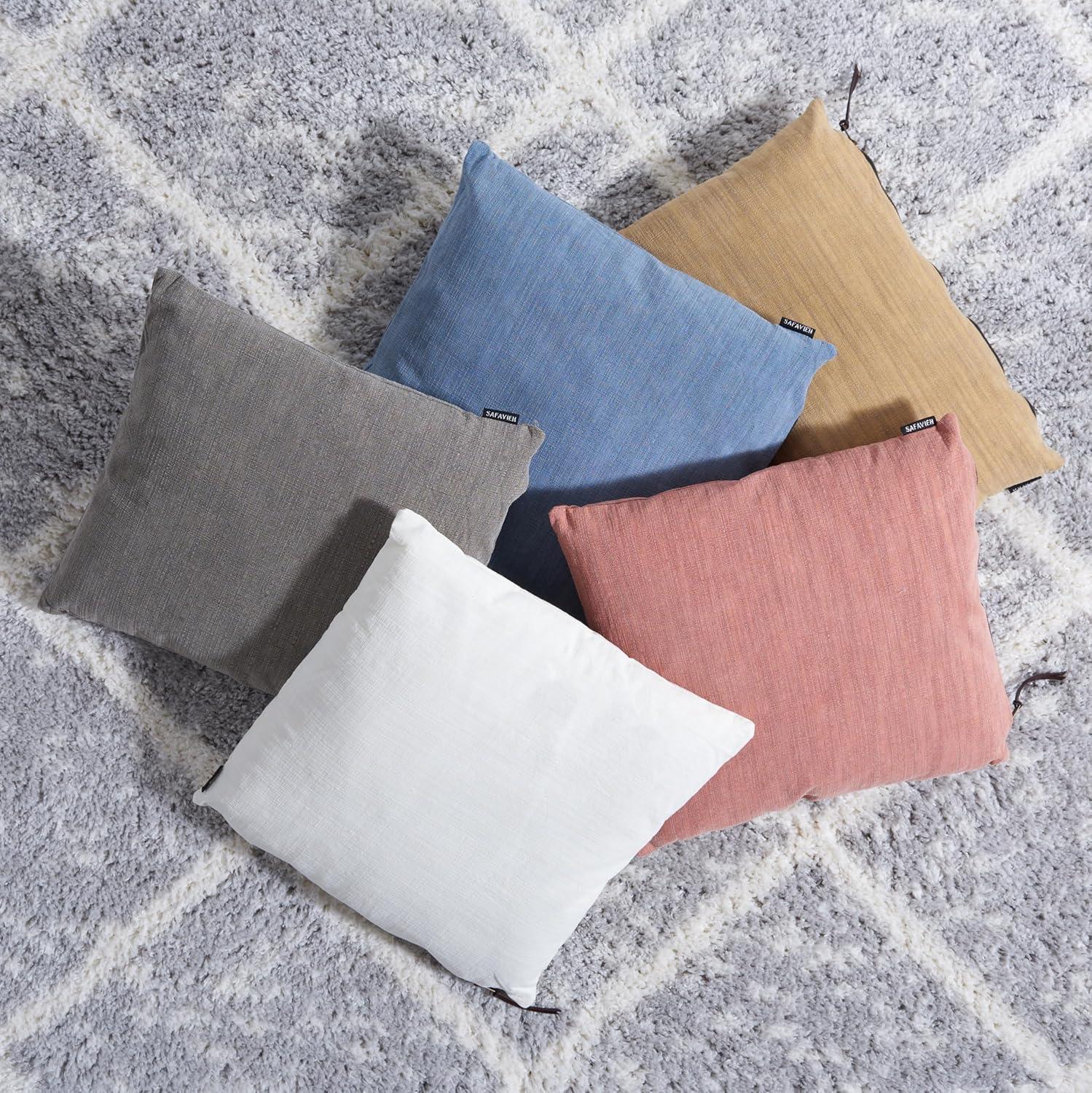 image:imageSAFAVIEH Home Collection Idalena Light Purple Cotton 18inch Square Decorative Accent Throw Pillow with InsertLight Orange