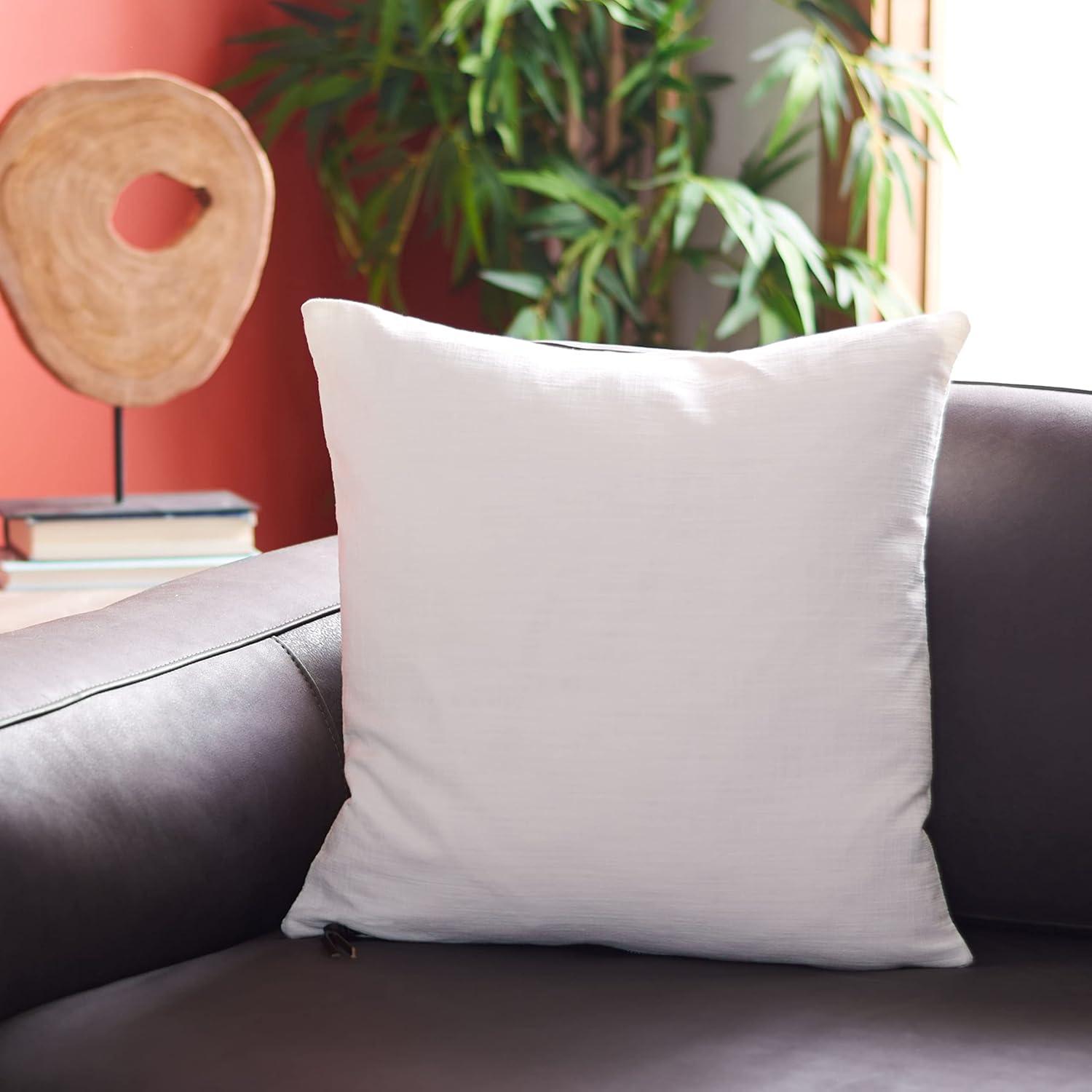 image:imageSAFAVIEH Home Collection Idalena Light Purple Cotton 18inch Square Decorative Accent Throw Pillow with InsertWhite