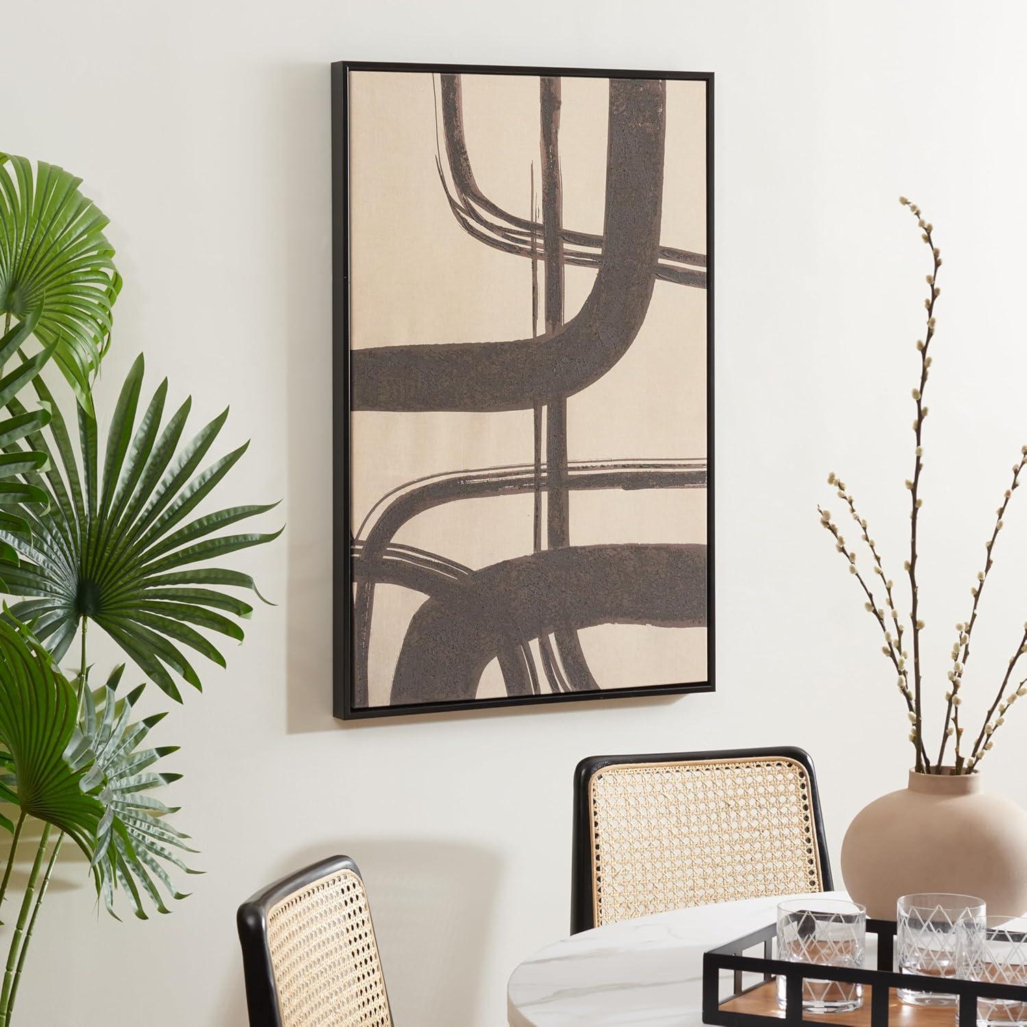 image:imageSAFAVIEH Home Collection Inky Freeway Modern Contemporary 24 x 36inch Framed Wall Art Decor