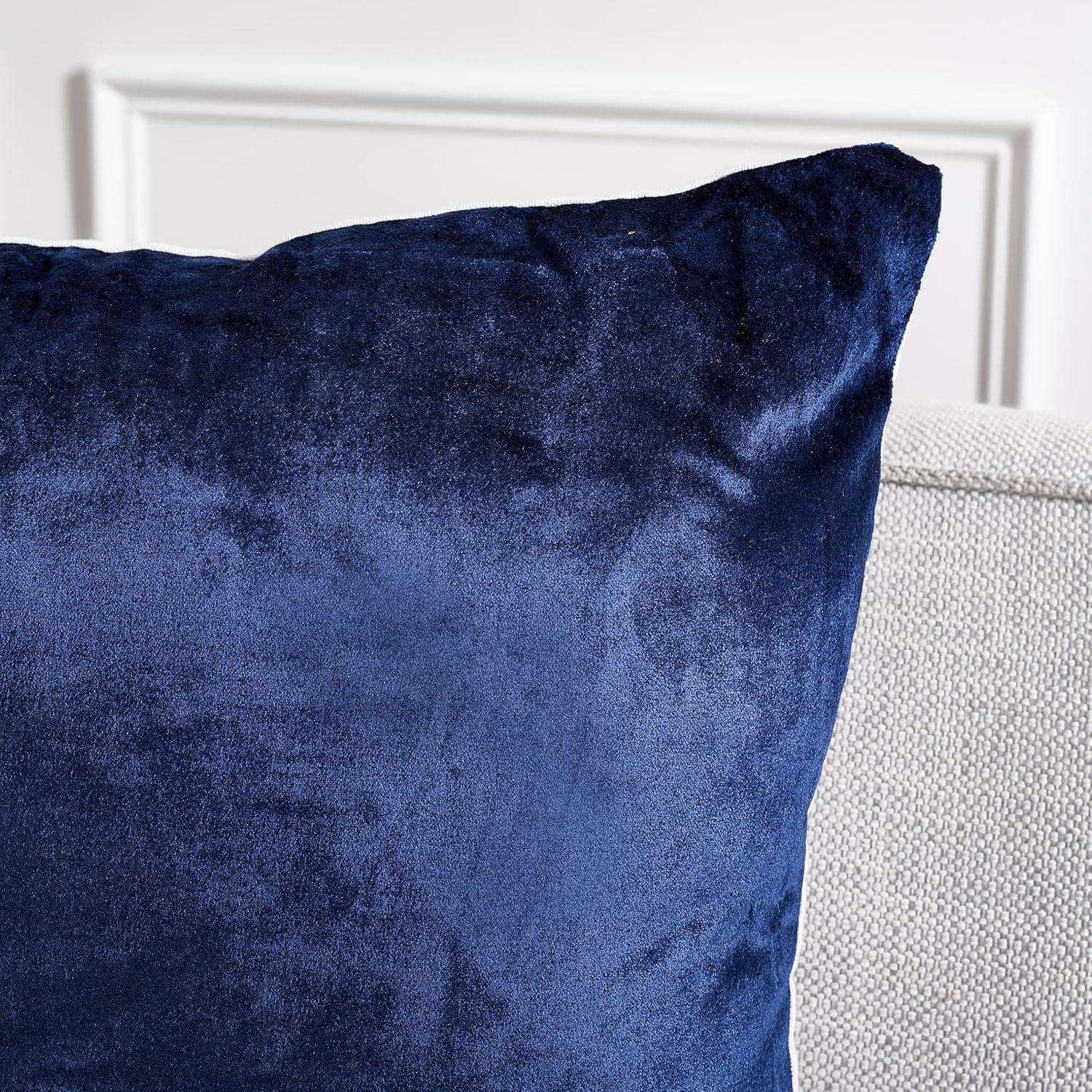 image:imageSAFAVIEH Home Collection Jovanni Purple Viscose 18inch Square Pillow Set of 2 with InsertNavy