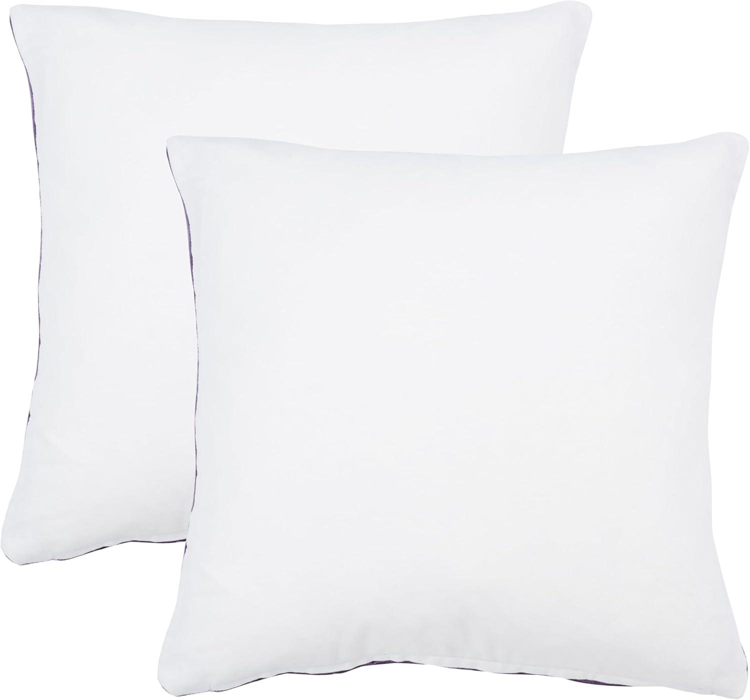 image:imageSAFAVIEH Home Collection Jovanni Purple Viscose 18inch Square Pillow Set of 2 with InsertPurple