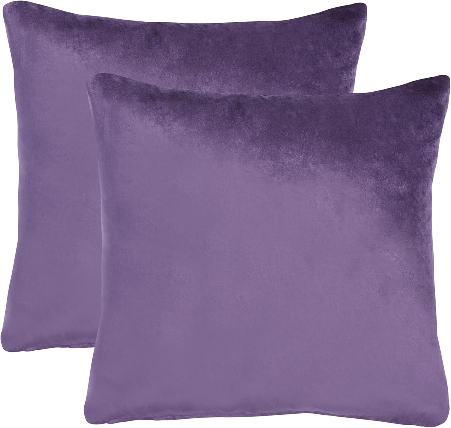 image:imageSAFAVIEH Home Collection Jovanni Purple Viscose 18inch Square Pillow Set of 2 with InsertPurple