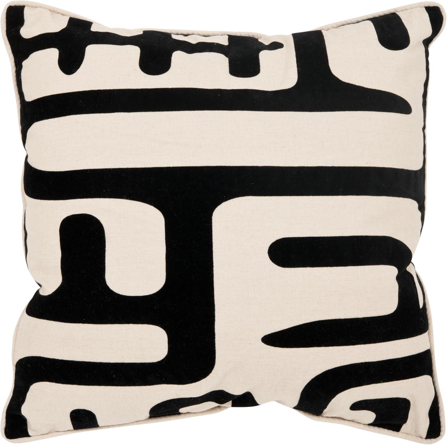 image:imageSAFAVIEH Home Collection Maize MidCentury Modern BeigeNavy 18inch Square Decorative Accent Throw Pillow with Insert Set of 2Black