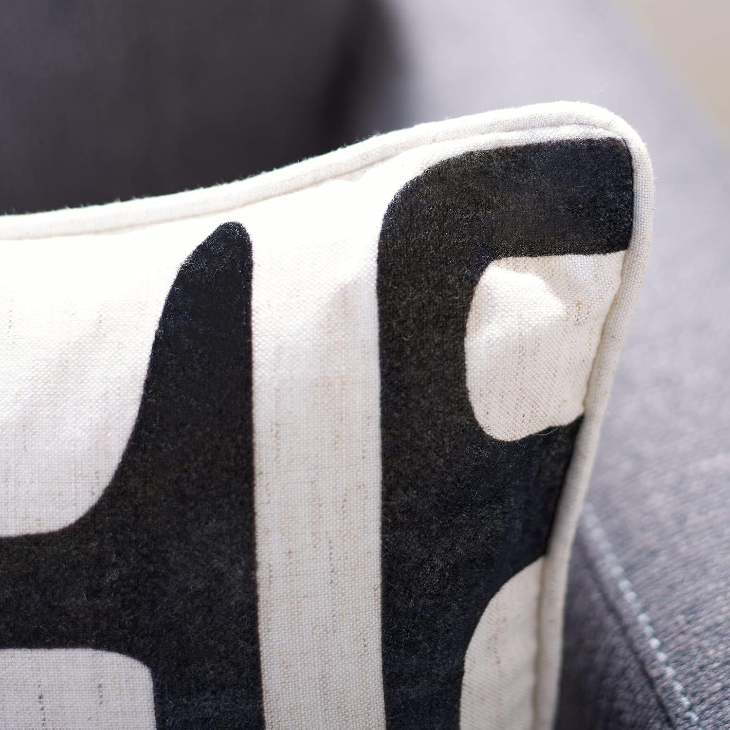 image:imageSAFAVIEH Home Collection Maize MidCentury Modern BeigeNavy 18inch Square Decorative Accent Throw Pillow with Insert Set of 2Black