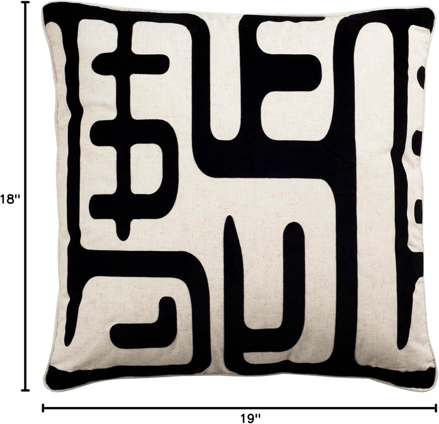 image:imageSAFAVIEH Home Collection Maize MidCentury Modern BeigeNavy 18inch Square Decorative Accent Throw Pillow with Insert Set of 2Black
