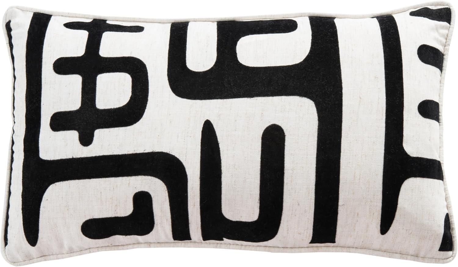 image:imageSAFAVIEH Home Collection Maize MidCentury Modern BeigeNavy 18inch Square Decorative Accent Throw Pillow with Insert Set of 2Black