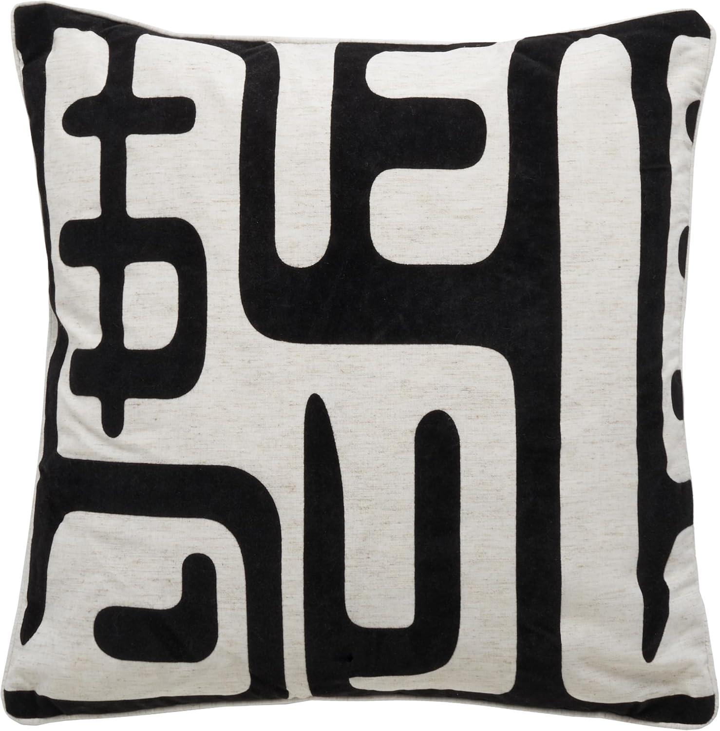 image:imageSAFAVIEH Home Collection Maize MidCentury Modern BeigeNavy 18inch Square Decorative Accent Throw Pillow with Insert Set of 2Black