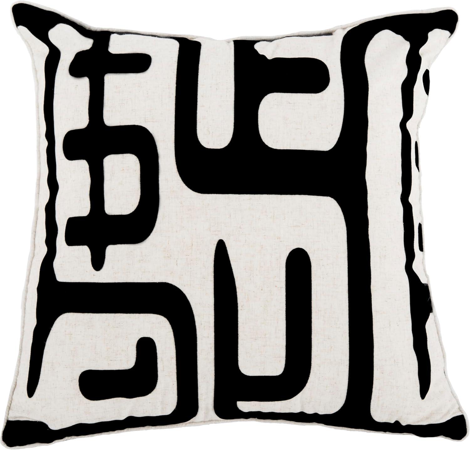 image:imageSAFAVIEH Home Collection Maize MidCentury Modern BeigeNavy 18inch Square Decorative Accent Throw Pillow with Insert Set of 2Black