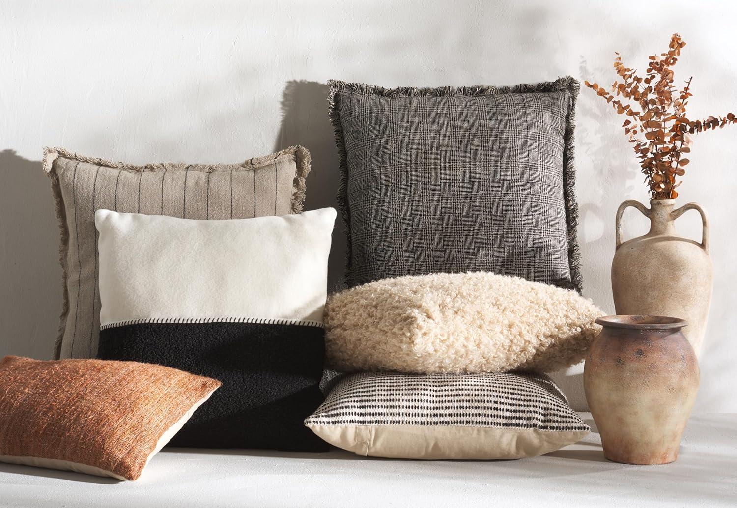 image:imageSAFAVIEH Home Collection Maricela BlackWhite 20inch Square Decorative Accent Throw Pillow with InsertNaturalBlack