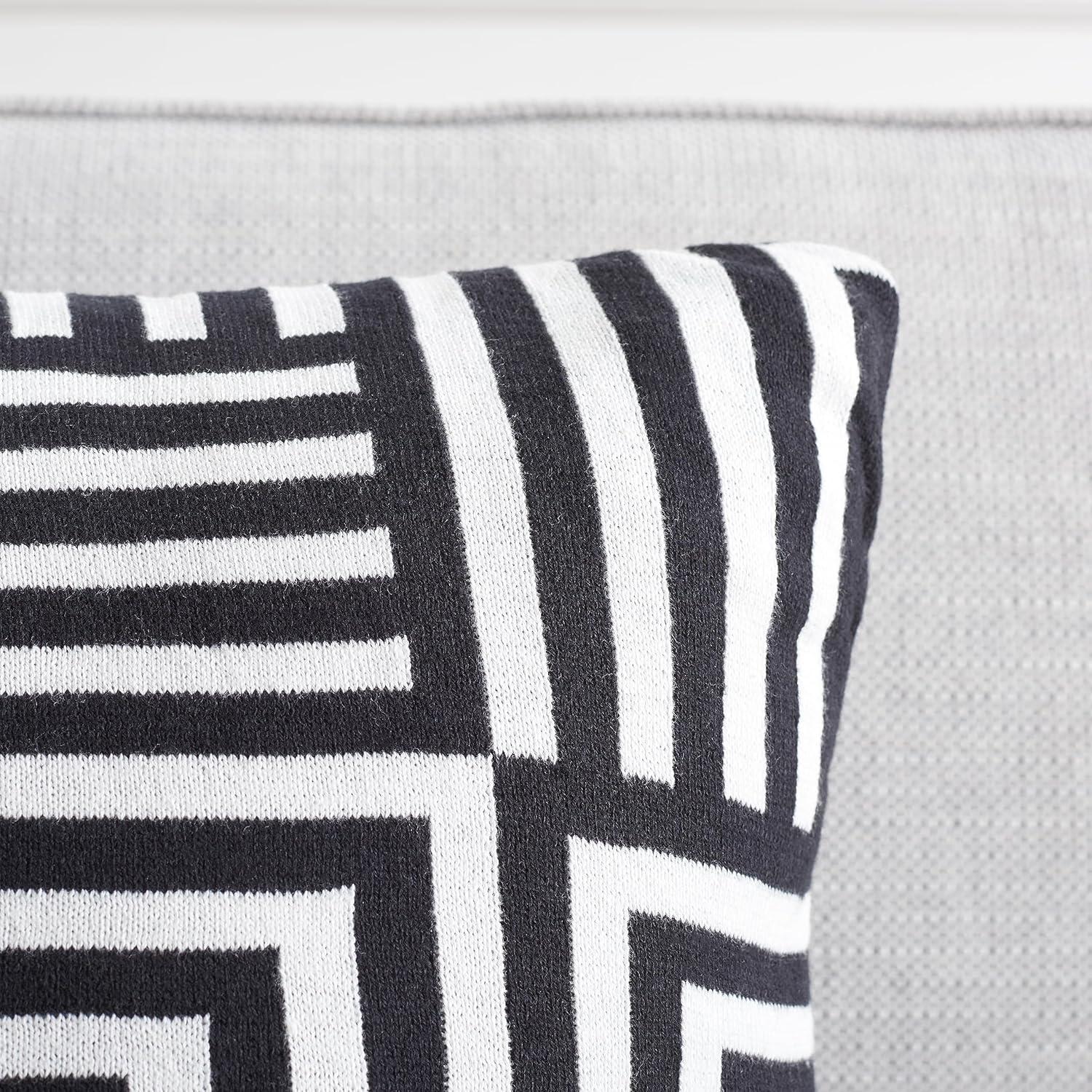 image:imageSAFAVIEH Home Collection PLS401 Pillow BlackIvory 2 Count