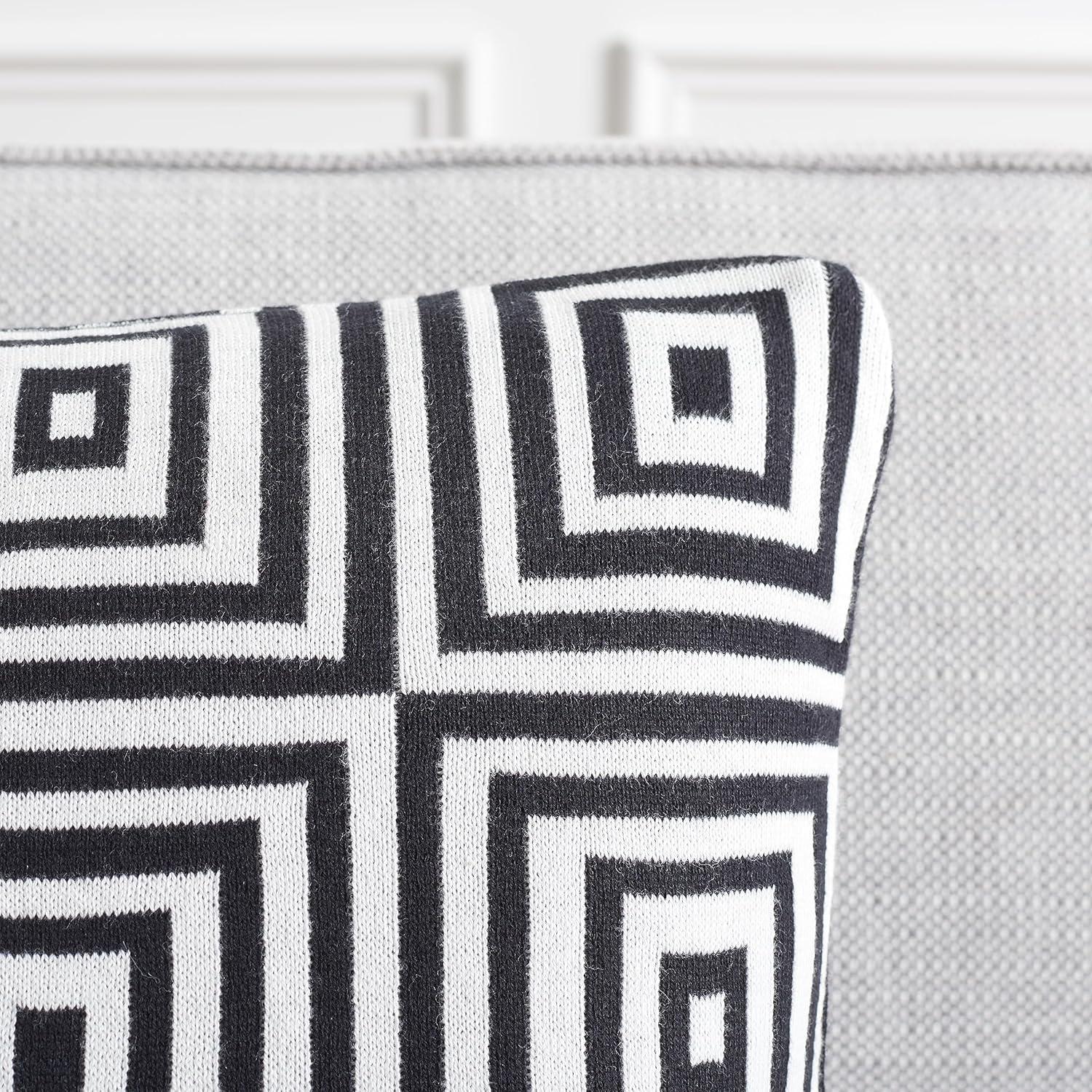 image:imageSAFAVIEH Home Collection PLS402 Pillow BlackIvory 2 Count