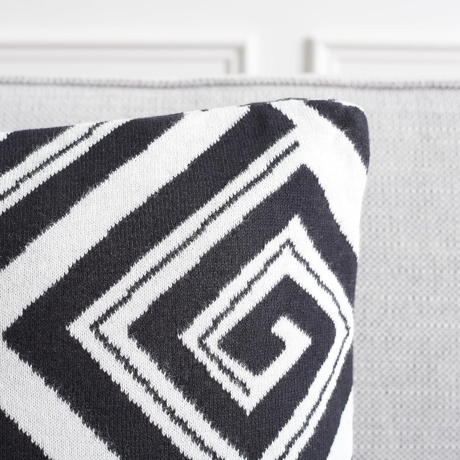 image:imageSAFAVIEH Home Collection PLS403 Pillow BlackIvory 2 Count