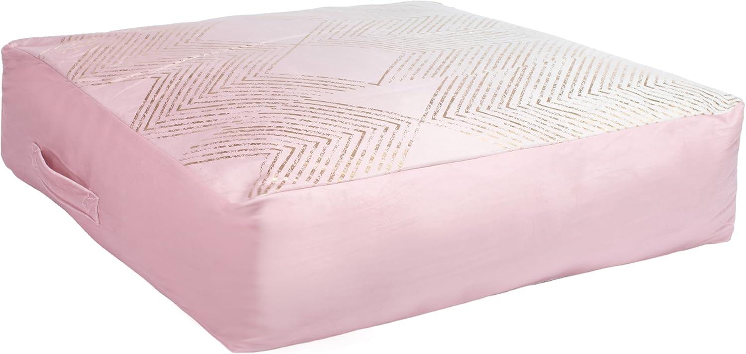 image:imageSAFAVIEH Home Collection Sarla NavySilver 26inch Round Floor Pillow with Insert for Living Room Meditation Sofa Extra SeatingPinkGold