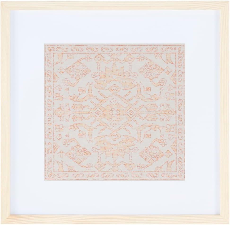 image:imageSAFAVIEH Home Collection Stenquist GoldBeige 18inch Square Boho Wood Framed Textile Wall Art for Bedroom Living Room Foyer Dining Area Entryway