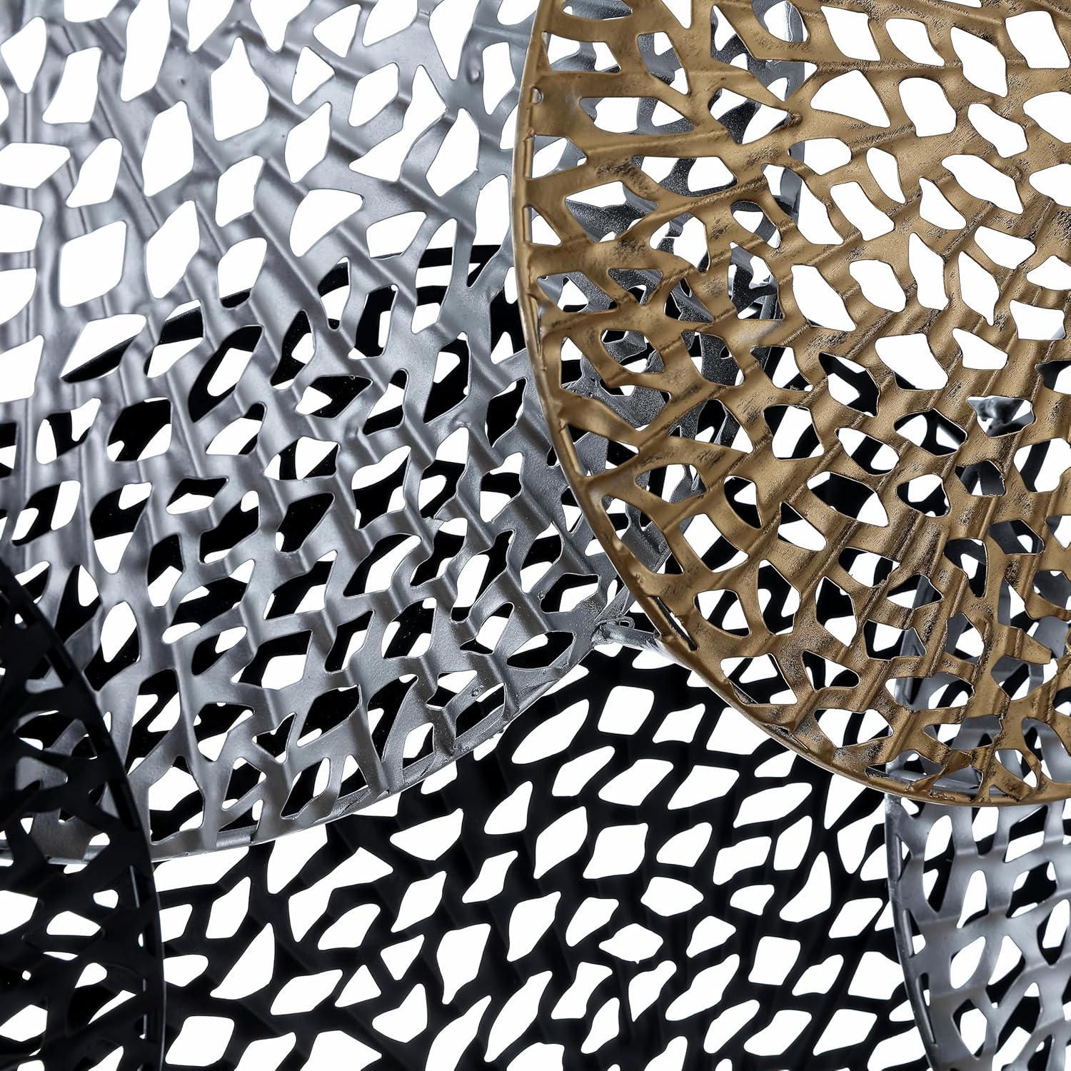 image:imageSAFAVIEH Home Collection Viviette Multicolored Metal Overlapping 7Disk Wall Decor