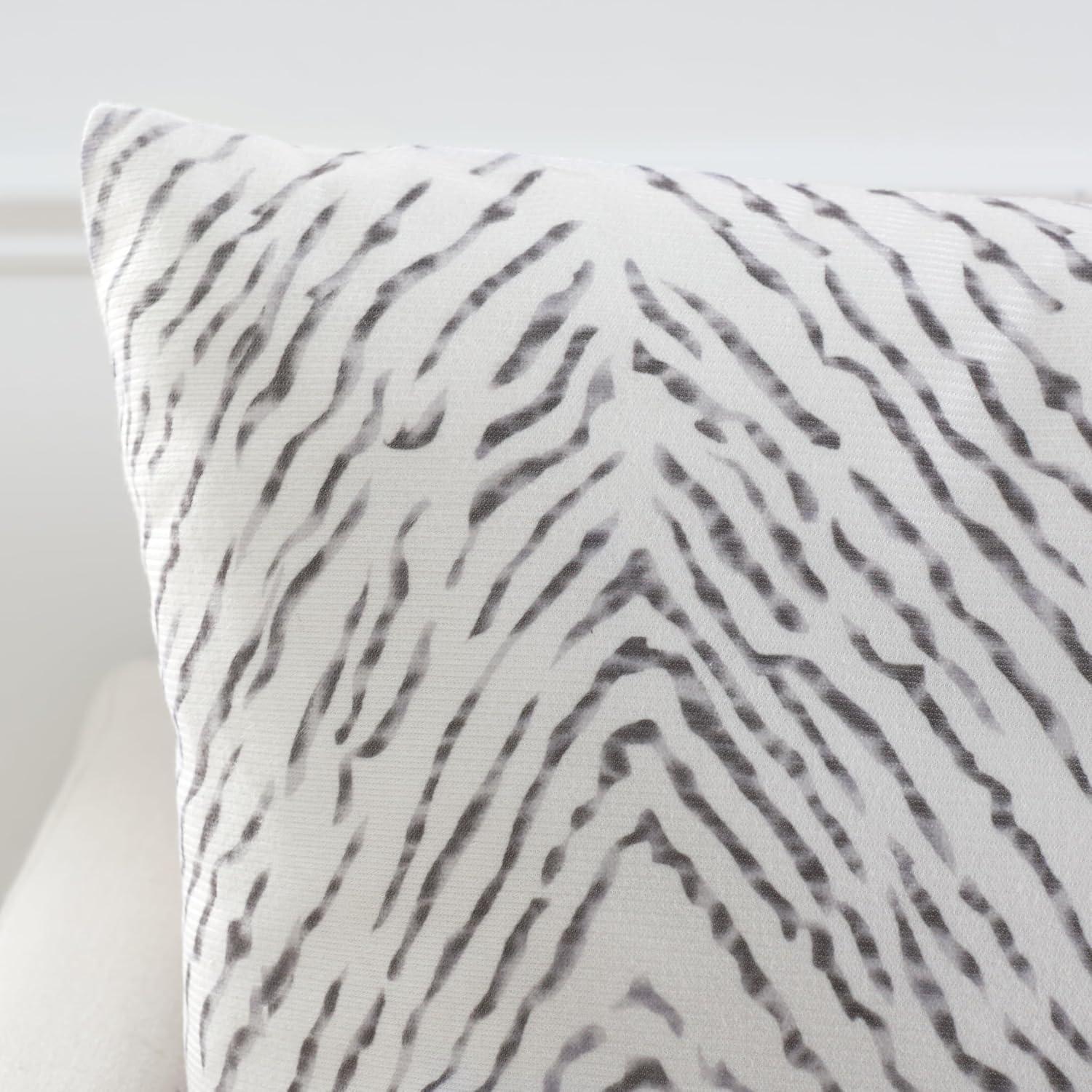 image:imageSAFAVIEH Home Collection Zecora IvoryBlack Velvet Chevron 17inch Square Decorative Accent Throw Pillow with Insert Set of 2IvoryBlack