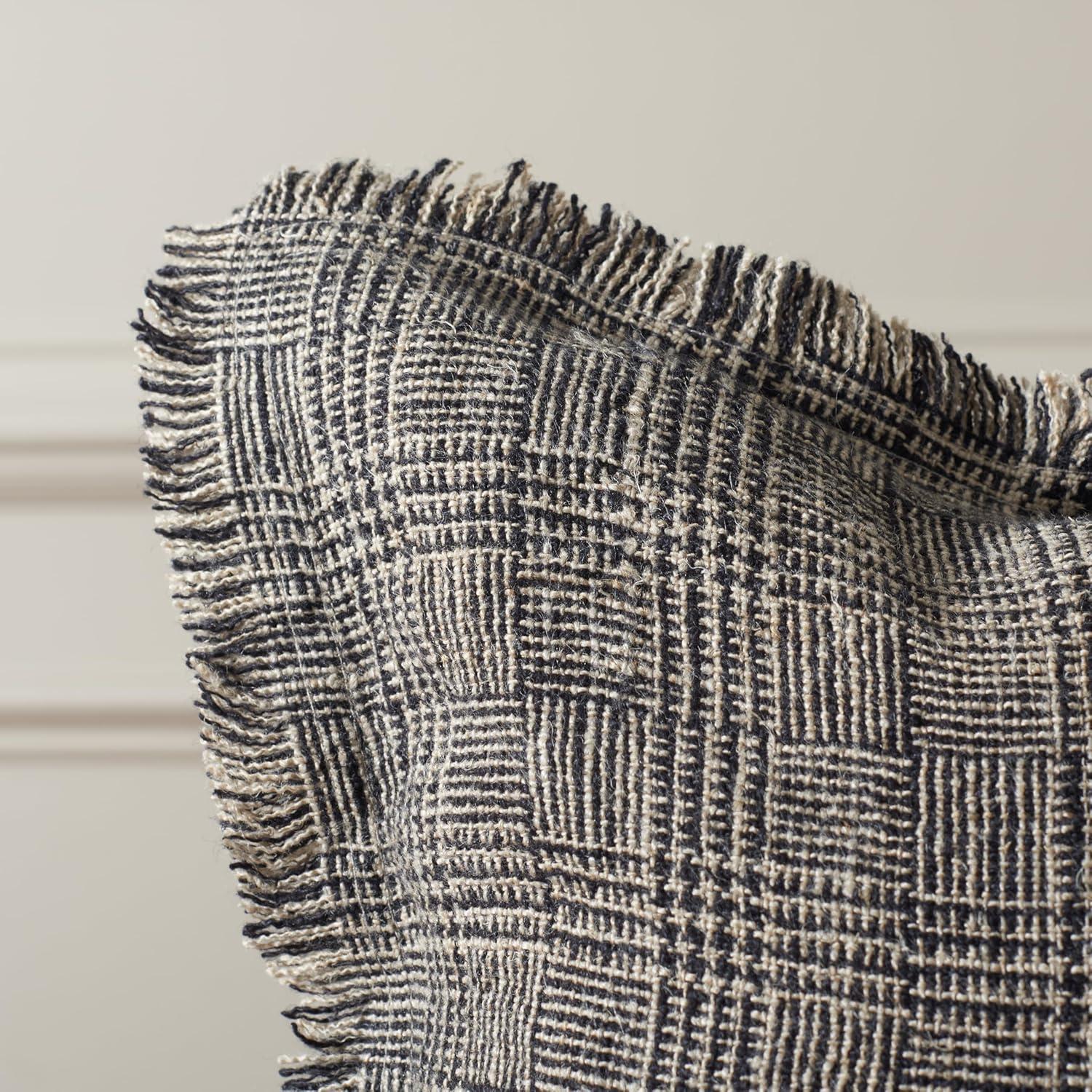 image:imageSAFAVIEH Inara 20x20 Pillow BlackNatural